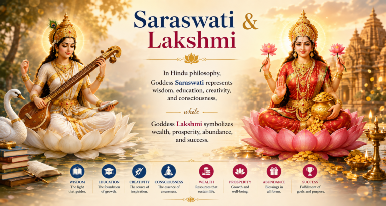 Saraswati and Lakshmi