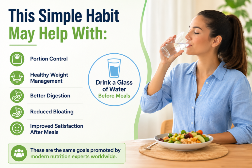 Drink a glass of water before meal 